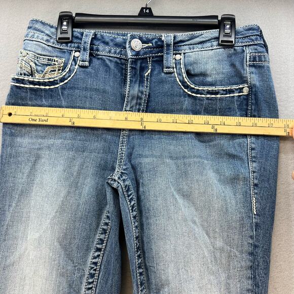 Vigoss Jeans Women's 8 Blue Skinny Embroidered Pockets Preppy Normcore Classic - Picture 13 of 15